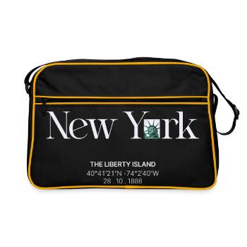 Skyline néon de Liberty Island - Sac Retro - noir/or - Devant