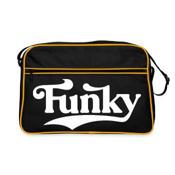 Funky Retro Script Logo - Retro Bag - black/gold - Front