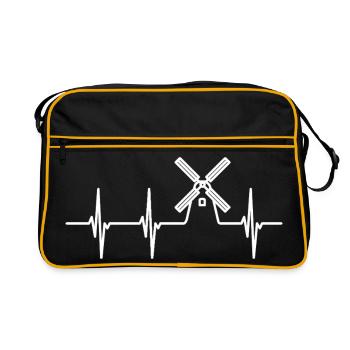 ECG de moulin à vent agricole - Sac Retro - noir/or - Devant