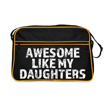 Großartig wie meine Töchter - Retro Tasche - Schwarz/Gold - Vorne