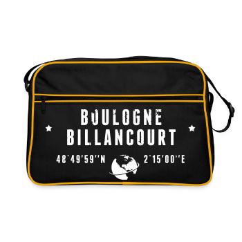 Boulogne Billancourt Coordonnées Gps Blanc - Sac Retro - noir/or - Devant