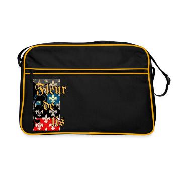 Fleur Lilie Bourbon - Sac Retro - noir/or - Devant