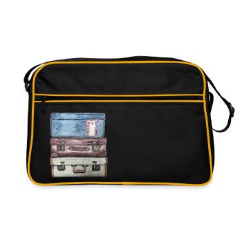 Suitcase stack with 3 old suitcases - Retro Bag - black/gold - Front