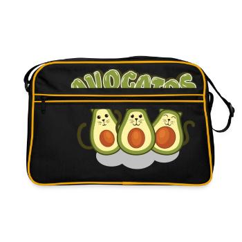 Les chats aiment> AvoGatos - Funny Cats Avocat - Sac Retro - noir/or - Devant