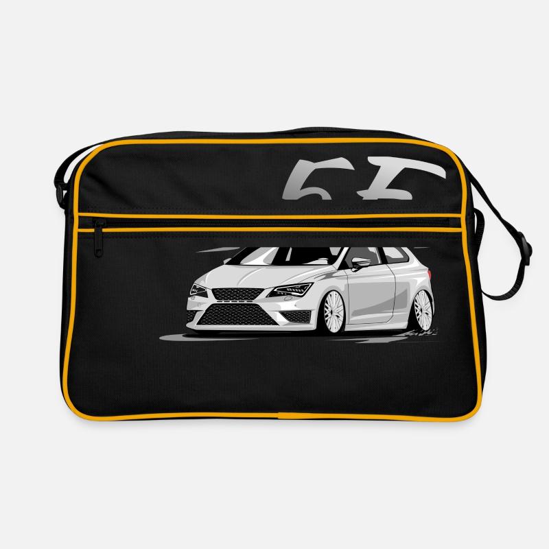 Leon 5f fr, Low, Deep, Stanced, Cupra - Retro Tasche - Schwarz/Gold