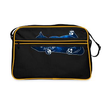 Galaxy Cat [Bleu] - Sac Retro - noir/or - Devant