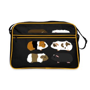 six guinea pigs 1 - Sac Retro - noir/or - Devant