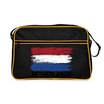 Drapeau tricolore à coups de pinceau - Sac Retro - noir/or - Devant