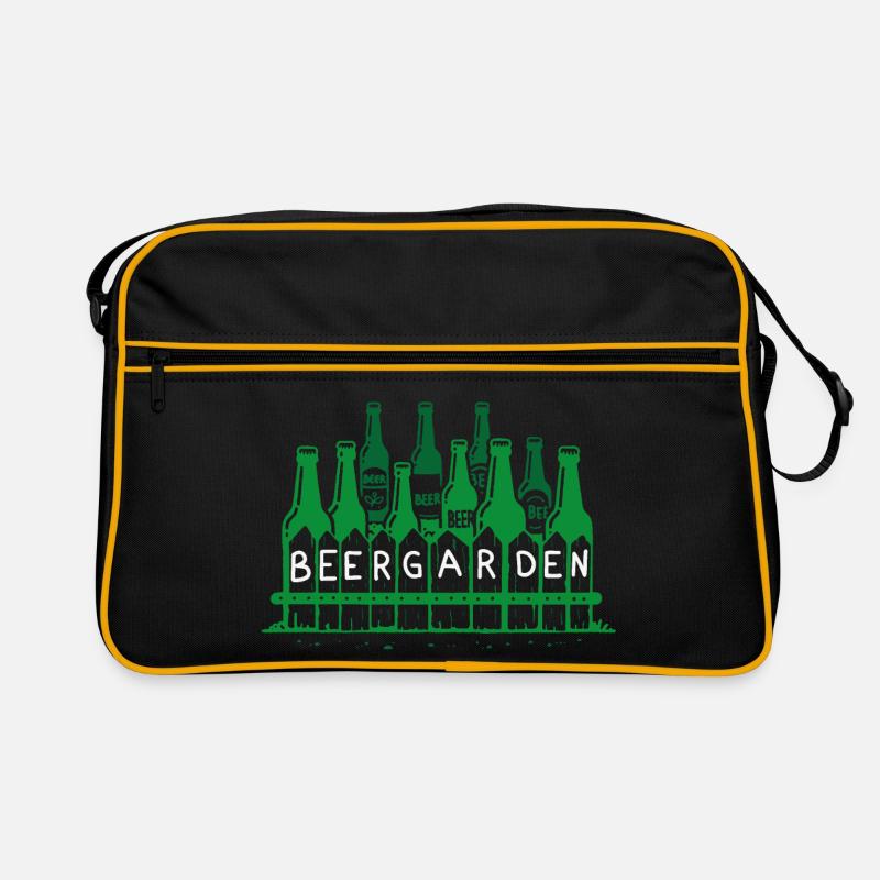 biergarten bier wortspiel biertrinker Retro Tasche