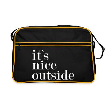 It's nice outside - - Retro Bag - black/gold - Front