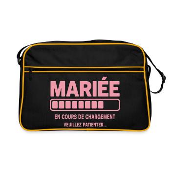 Mariée en cours de chargement humour EVJF - Sac Retro - noir/or - Devant