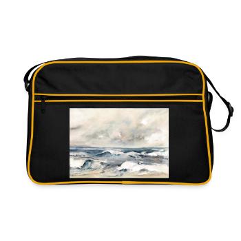 Wave dance at the edge of the sea - Retro Bag - black/gold - Front
