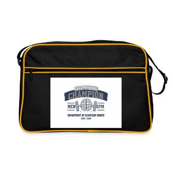 Overthinking Champion Fitnesswitz - Retro Tasche - Schwarz/Gold - Vorne