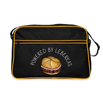 Propulsé par Leberkas – Leberkäse Spruch - Sac Retro - noir/or - Devant