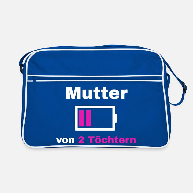 Mutter Tochter Spruch Stolz Mama 2 Kinder Geschenk Retro Tasche
