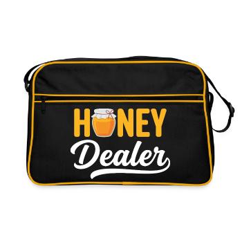 Honey Dealer Beekeeper Honeycomb Beekeeping - Retro Bag - black/gold - Front