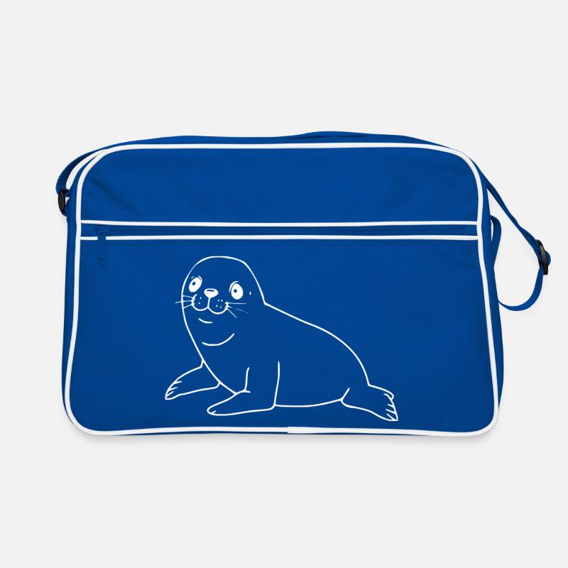 Robbe weiß Seehund Retro Tasche