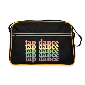 Tap Dance im Pastellverlauf - Retro Tasche - Schwarz/Gold - Vorne