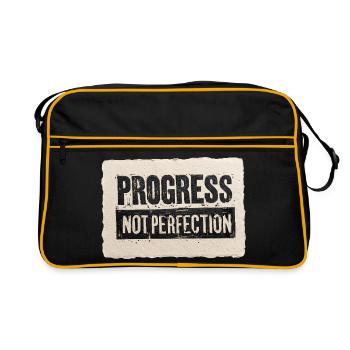 Progrès-pas-perfection - Sac Retro - noir/or - Devant