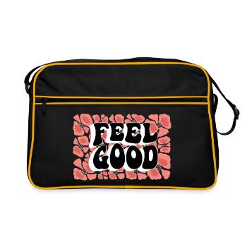 Feel Good Floral Motif - Sac Retro - noir/or - Devant
