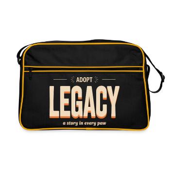 Adopt Legacy: Eine Geschichte in jeder Pfote - Retro Tasche - Schwarz/Gold - Vorne