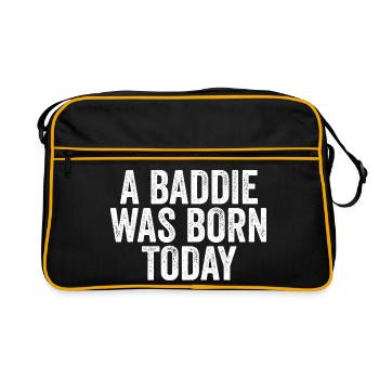 A villain was born today – Birthday Gust - Retro Bag - black/gold - Front