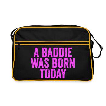 A villain was born today – Birthday Gust - Retro Bag - black/gold - Front