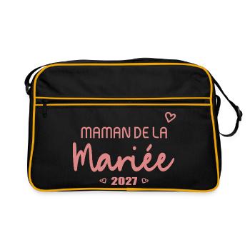 Mariage 2027 - Maman de la Mariée française - Sac Retro - noir/or - Devant