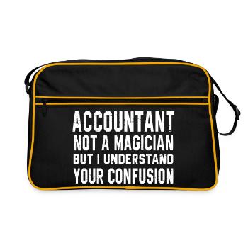 accountant not a magician but i understand your - Retro Bag - black/gold - Front