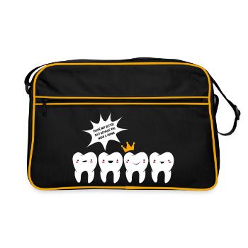 Hygiéniste dentaire Dentiste dentaire - Sac Retro - noir/or - Devant