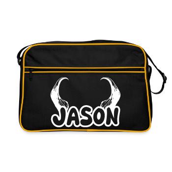 Gift for Jason - Retro Bag - black/gold - Front