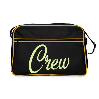 Crew Script Pastellgrün - Retro Tasche - Schwarz/Gold - Vorne