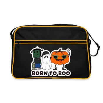 Born to Boo Halloween Crew - Retro Tasche - Schwarz/Gold - Vorne