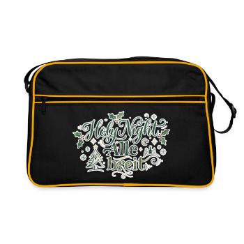 Holy Night Alle breit – Lustiges Weihnachts-Design - Retro Tasche - Schwarz/Gold - Vorne