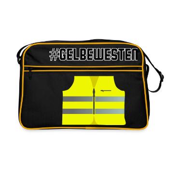 Protest der Gelbe Westen Gelbwesten Revolution - Retro Tasche - Schwarz/Gold - Vorne