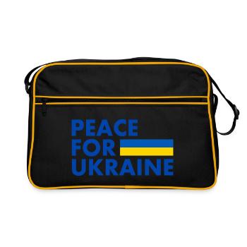 Peace for ukraine - Retro Tasche - Schwarz/Gold - Vorne