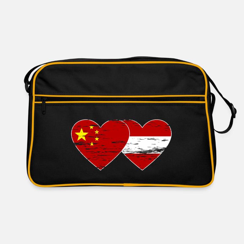 China Austria Flag Heart Used Retro Bag