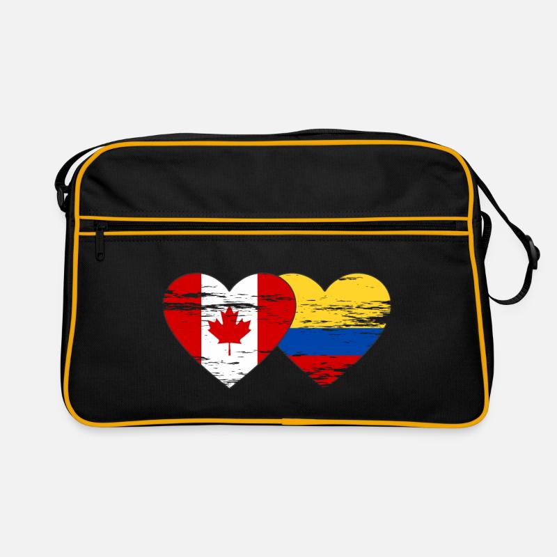 Coeur du drapeau de la Colombie du Canada utilisé Sac Retro
