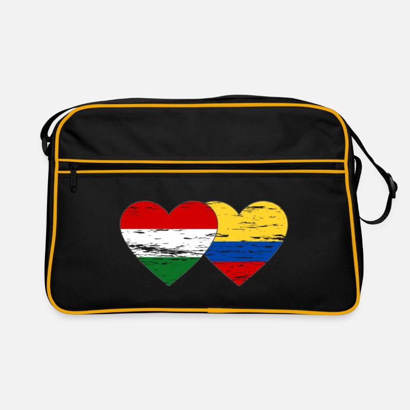 Hongrie Colombie drapeau coeur utilisé Sac Retro