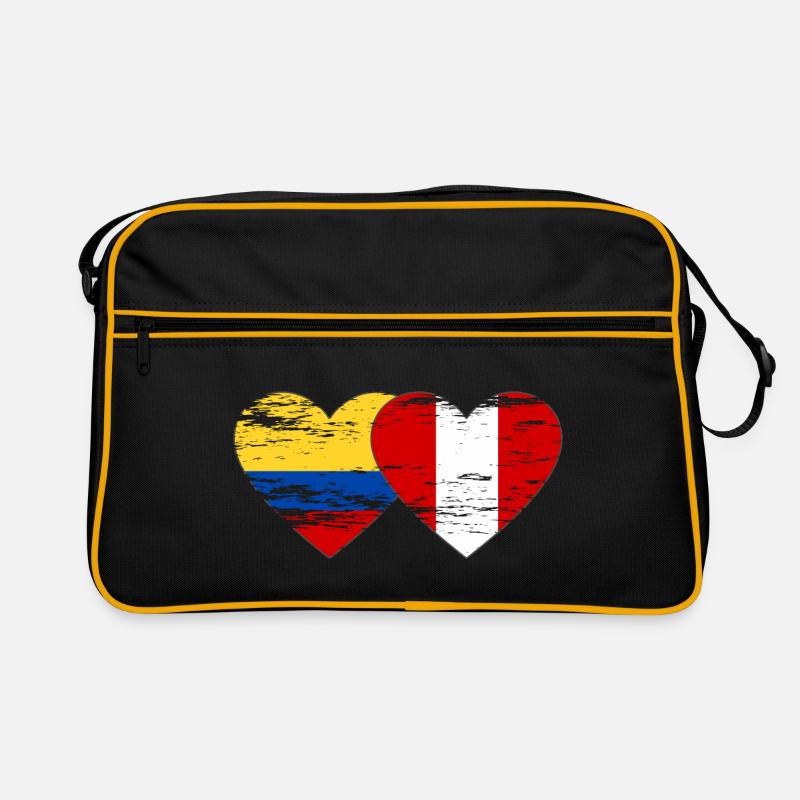 Kolumbien Peru Flagge Herz used Retro Tasche