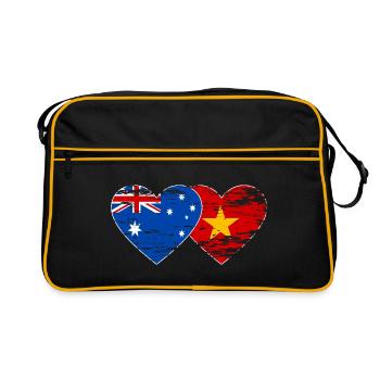 Coeur de drapeau Australie Vietnam utilisé - Sac Retro - noir/or - Devant