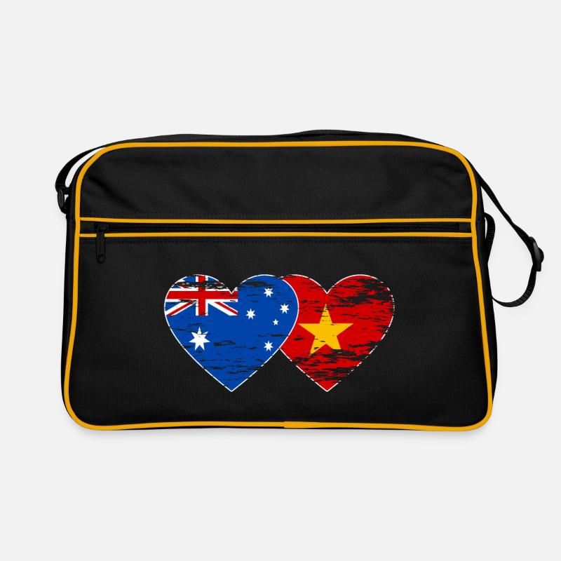 Coeur de drapeau Australie Vietnam utilisé Sac Retro