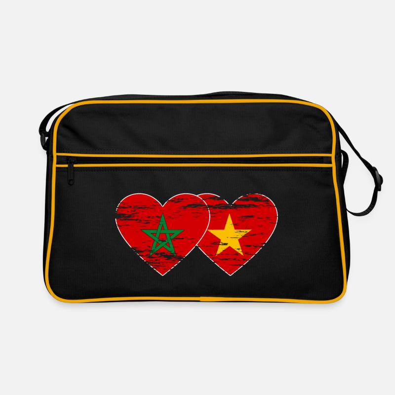 Maroc Vietnam drapeau coeur utilisé Sac Retro
