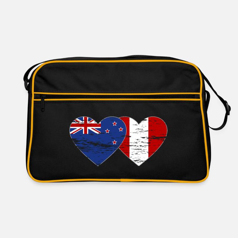 Neuseeland Peru Flagge Herz used Retro Tasche