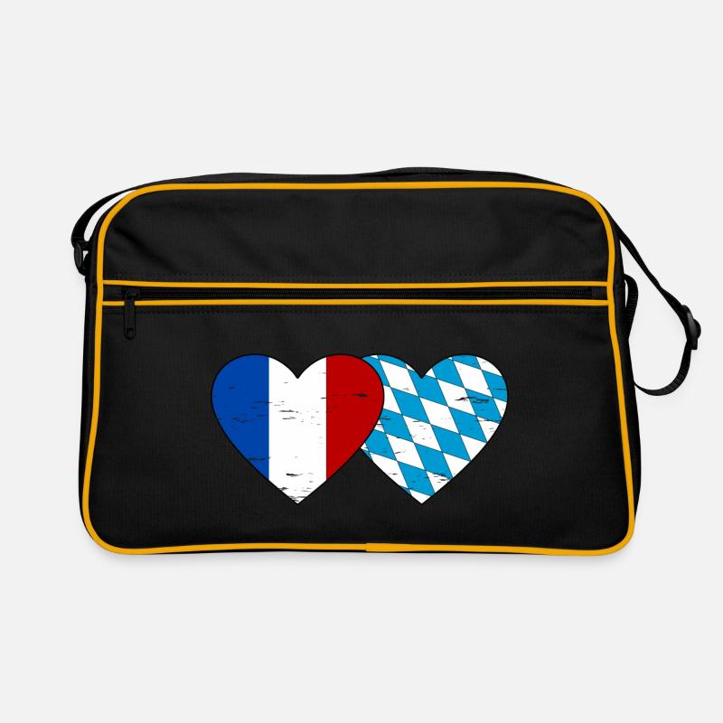 France Bavaroise Drapeau Coeur utilisé Sac Retro