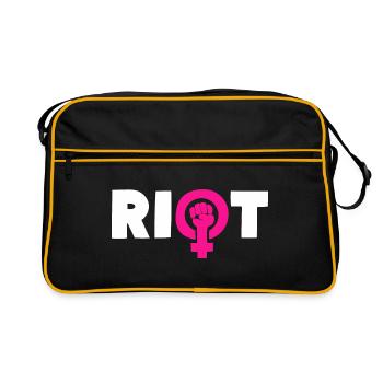 Riot Girl Power - Retro Tasche - Schwarz/Gold - Vorne