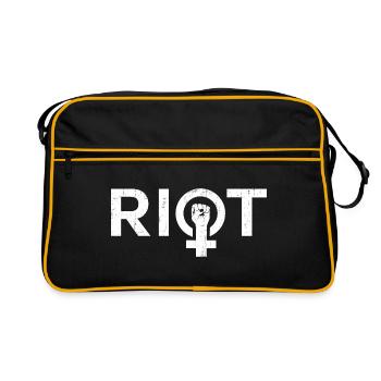 Riot Frauen Power - Retro Tasche - Schwarz/Gold - Vorne