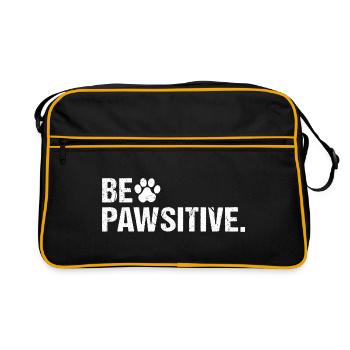 Être Pawsitive Patte de chien positive - Sac Retro - noir/or - Devant