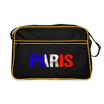 Drapeau Paris France - Sac Retro - noir/or - Devant