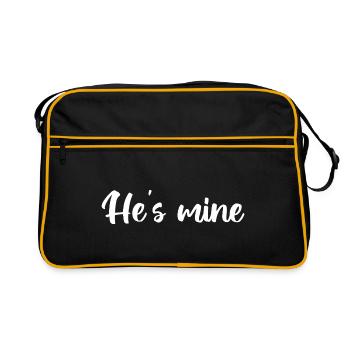 Il est à moi – calligraphie manuscrite - Sac Retro - noir/or - Devant